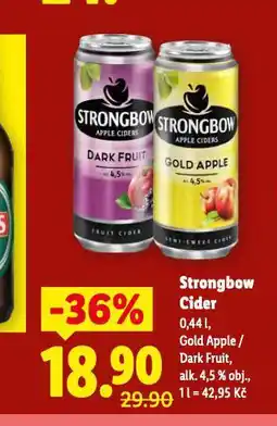 Lidl Strongbow cider nabídka