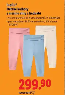 Lidl Lupilu dětské kalhoty nabídka