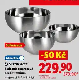 Lidl Sada mís z nerezové oceli nabídka