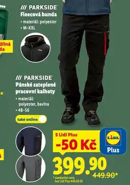 Lidl Pánské zateplené pracovní kalhoty nabídka