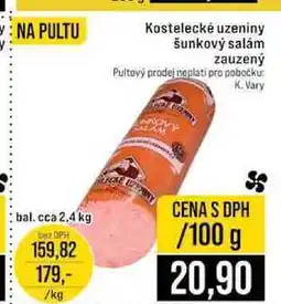 Jip Kostelecké uzeniny šunkový salám zauzený 100 g nabídka