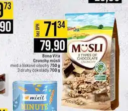 Jip Bona Vita Crunchy müsli med a liskové ořechy 750 g 3 druhy čokolády 700 g nabídka