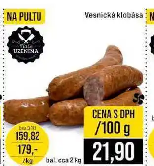 Jip Vesnická klobása bal. cca 2 kg 100g nabídka