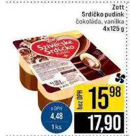 Jip Zott Srdíčko pudink čokoláda, vanilka 4x125 g nabídka