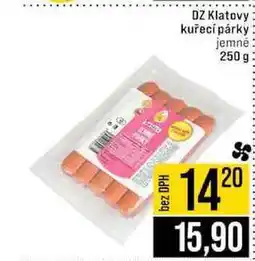 Jip DZ Klatovy kuřecí párky jemné 250 g nabídka