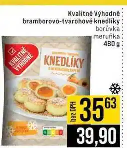Jip Kvalitně Výhodně bramborovo-tvarohové knedlíky borůvka meruňka: 480 g nabídka