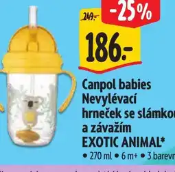 Albert Canpol babies Nevylévací hrneček se slámkou a závažím EXOTIC ANIMAL nabídka