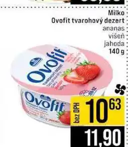 Jip Milko Ovofit tvarohový dezert ananas višeň jahoda 140 g nabídka