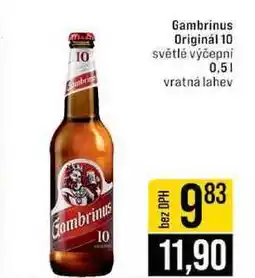 Jip Gambrinus Originál 10 světlé výčepni 0,5l nabídka
