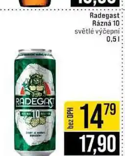 Jip Radegast Rázná 10 světlé výčepni 0,5l nabídka