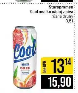 Jip Staropramen Cool nealko nápoj z piva různé druhy 0,5l nabídka