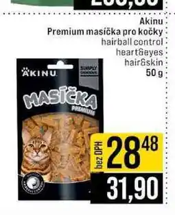 Jip Akinu Premium masička pro kočky hairball control: heart&eyes hair&skin 50 g nabídka