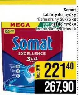 Jip Somat tablety do myčky různé druhy 50-75 ks Switch gel do myčky lemonGlime 80 dávek nabídka
