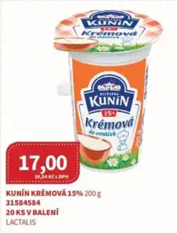 Kubík potraviny Kunín krémová 15% nabídka