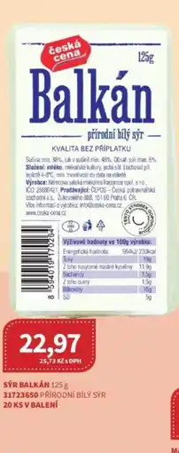 Kubík potraviny Sýr balkán nabídka