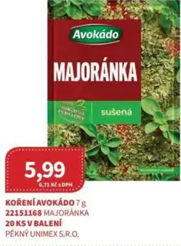 Kubík potraviny Koření avokádo nabídka