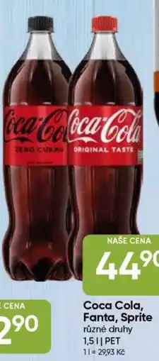 Hruška Coca Cola, Fanta, Sprite nabídka