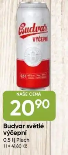 Hruška Budvar světlé výčepní nabídka