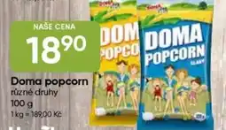 Hruška Doma popcorn nabídka