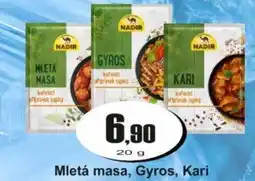 Adam Mletá masa, Gyros, Kari nabídka