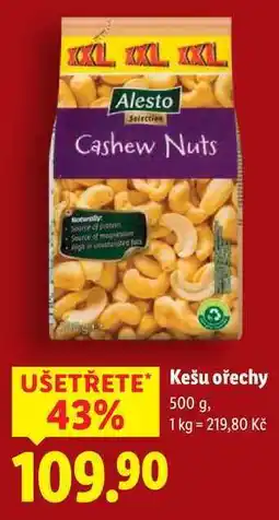 Lidl Kešu ořechy, 500 g nabídka