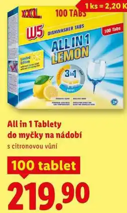 Lidl All in 1 Tablety do myčky na nádobí, 100 tablet nabídka