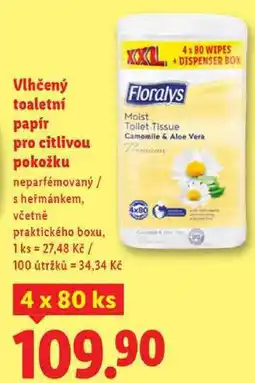 Lidl Vlhčený toaletní papír pro citlivou pokožku, 4x 80 ks nabídka