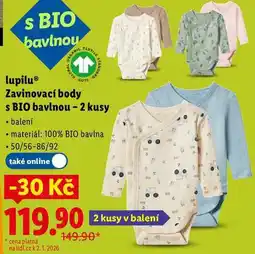 Lidl lupilu Zavinovací body s BIO bavlnou - 2 kusy nabídka