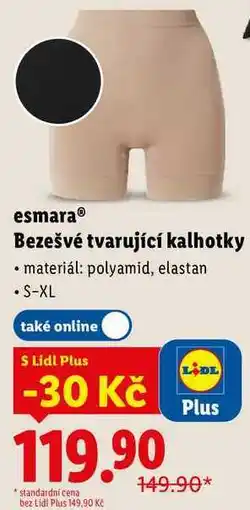 Lidl esmara Bezešvé tvarující kalhotky nabídka