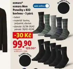 Lidl esmara Men Ponožky s BIO bavlnou -5 párů nabídka
