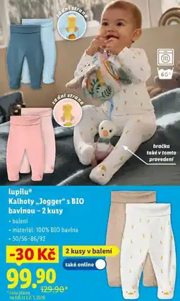 Lidl lupilu Kalhoty ,,Jogger s BIO bavlnou - 2 kusy nabídka