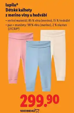 Lidl lupilu Dětské kalhoty z merino vlny a hedvábí nabídka