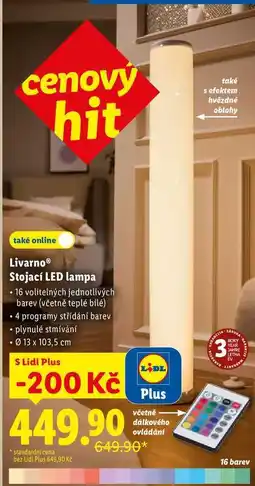 Lidl Livarno Stojací LED lampa nabídka
