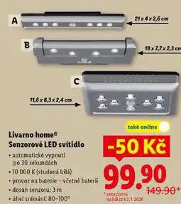 Lidl Livarno home Senzorové LED svítidlo nabídka