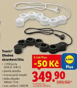 Lidl Tronic Ohebná zásuvková lišta nabídka
