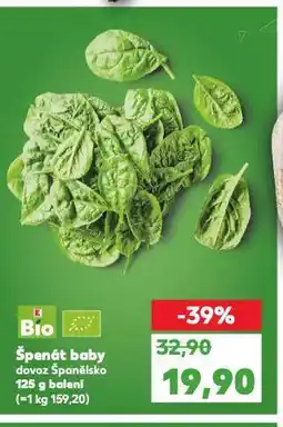 Kaufland Bio špenát baby nabídka