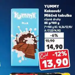 Kaufland Yummy kakaová tabulka nabídka