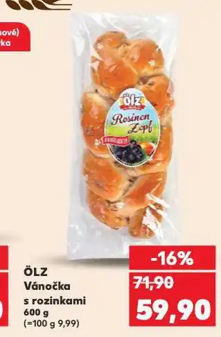 Kaufland Ölz vánočka s rozinkami nabídka