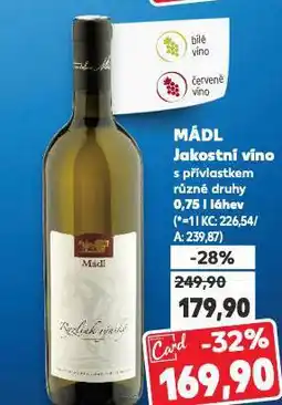 Kaufland Mádl jakostní víno nabídka