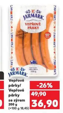 Kaufland Vepřové párky se sýrem nabídka