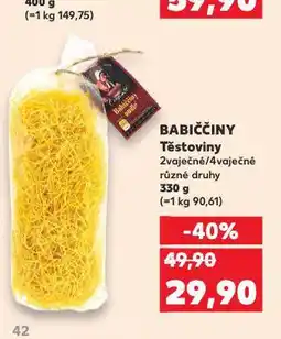Kaufland Babiččiny těstoviny nabídka