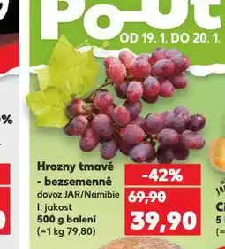 Kaufland Hrozny tmavé bezsemenné nabídka