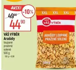 Globus VÁŠ VÝBĚR Arašídy loupané pražené solené nabídka