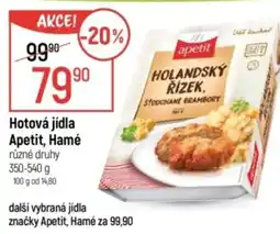 Globus Hotová jídla Apetit, Hamé nabídka