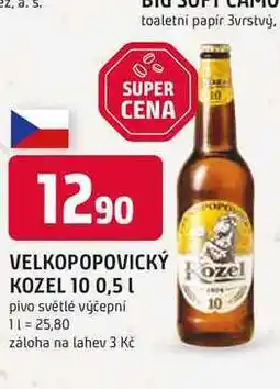 Trefa VELKOPOPOVICKÝ KOZEL 10° 0,5 L pivo světlé výčepní nabídka