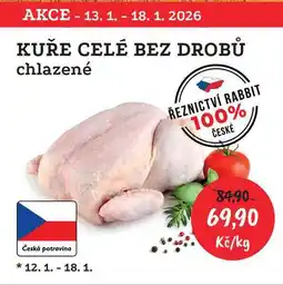 RABBIT řeznictví KUŘE CELÉ BEZ DROBŮ chlazené 1kg nabídka