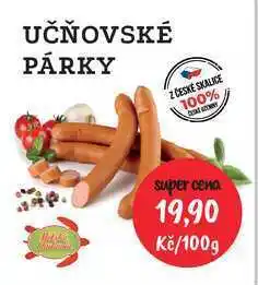 RABBIT řeznictví UČŇOVSKÉ PÁRKY Z ČESKÉ SKALICE 100% 100g nabídka
