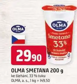 Trefa OLMA SMETANA 200 g ke šlehání, 33% tuku nabídka