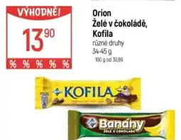 Globus Orion Želé v čokoládě, Kofila nabídka
