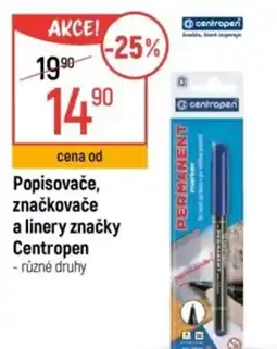 Globus Popisovače, značkovače a linery značky Centropen nabídka